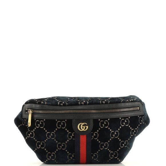 Gucci Handbags - Gucci Ophidia Zip Belt Bag GG Velvet Blue